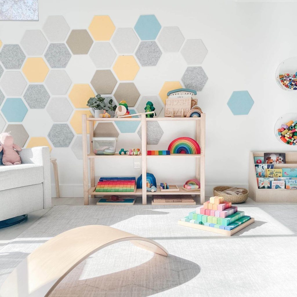 honeycomb hues montessori baby play space