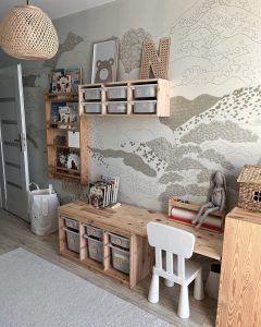 Montessori IKEA desk and storage