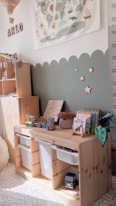 Montessori IKEA wooden workspace